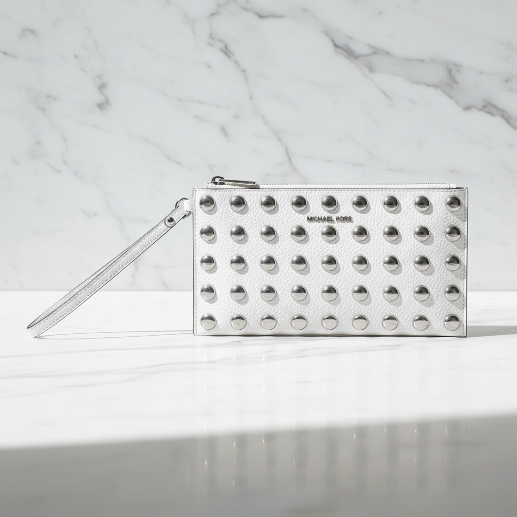 Michael Kors vit kuvertväska i läder
