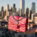 Michael Kors flerfärgad läderaxelväska