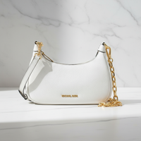 Michael Kors vit läderaxelväska