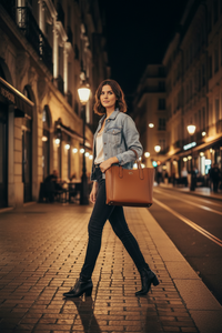 Michael Kors brun tygväska