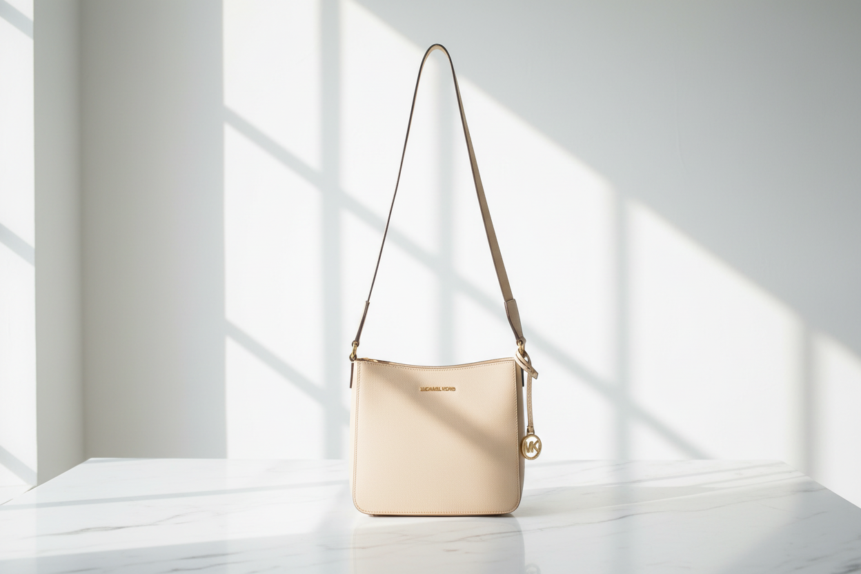 Michael Kors Beige Canvas Axelväska