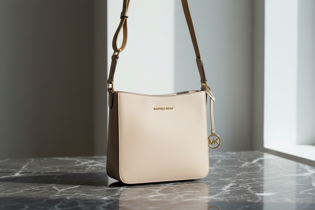 Michael Kors Beige Canvas Axelväska