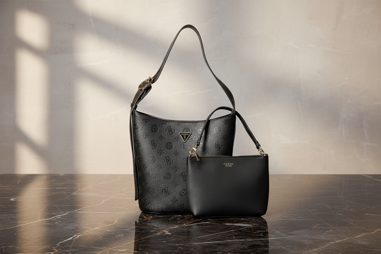 Guess Jeans Nero Dam Bucket Bag