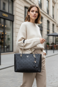 Guess Jeans Nero Poliuretano Damhandväska