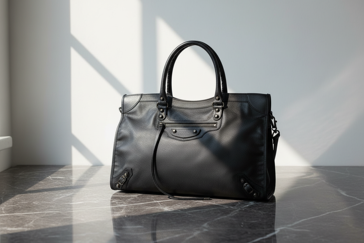 Balenciaga svart polyamidväska