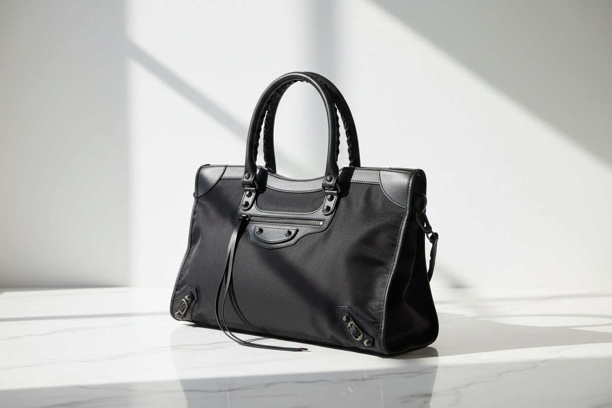 Balenciaga svart polyamidväska