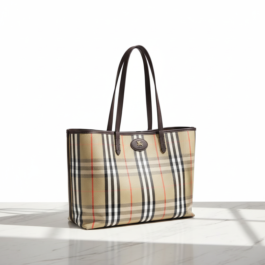 Burberry flerfärgad bomullsväska