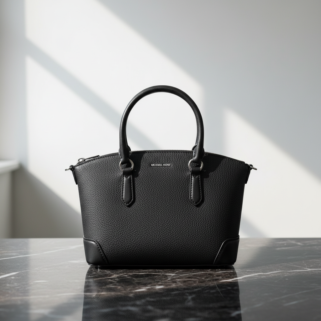 Michael Kors svart Bos Taurus-handväska i kalvläder