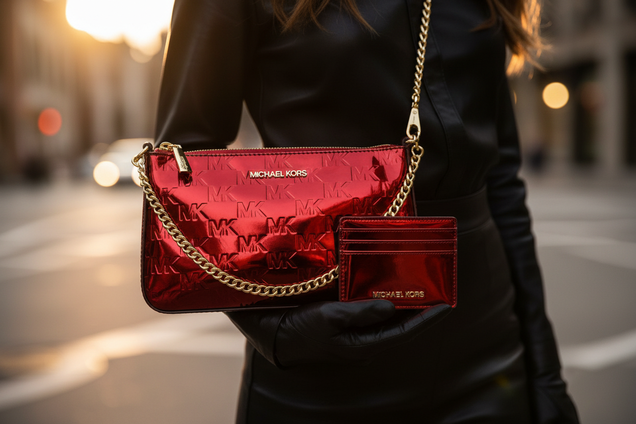 Michael Kors flerfärgad kuvertväska i kanvas