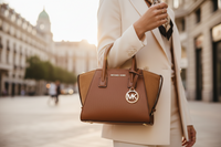 Michael Kors brun läderhandväska