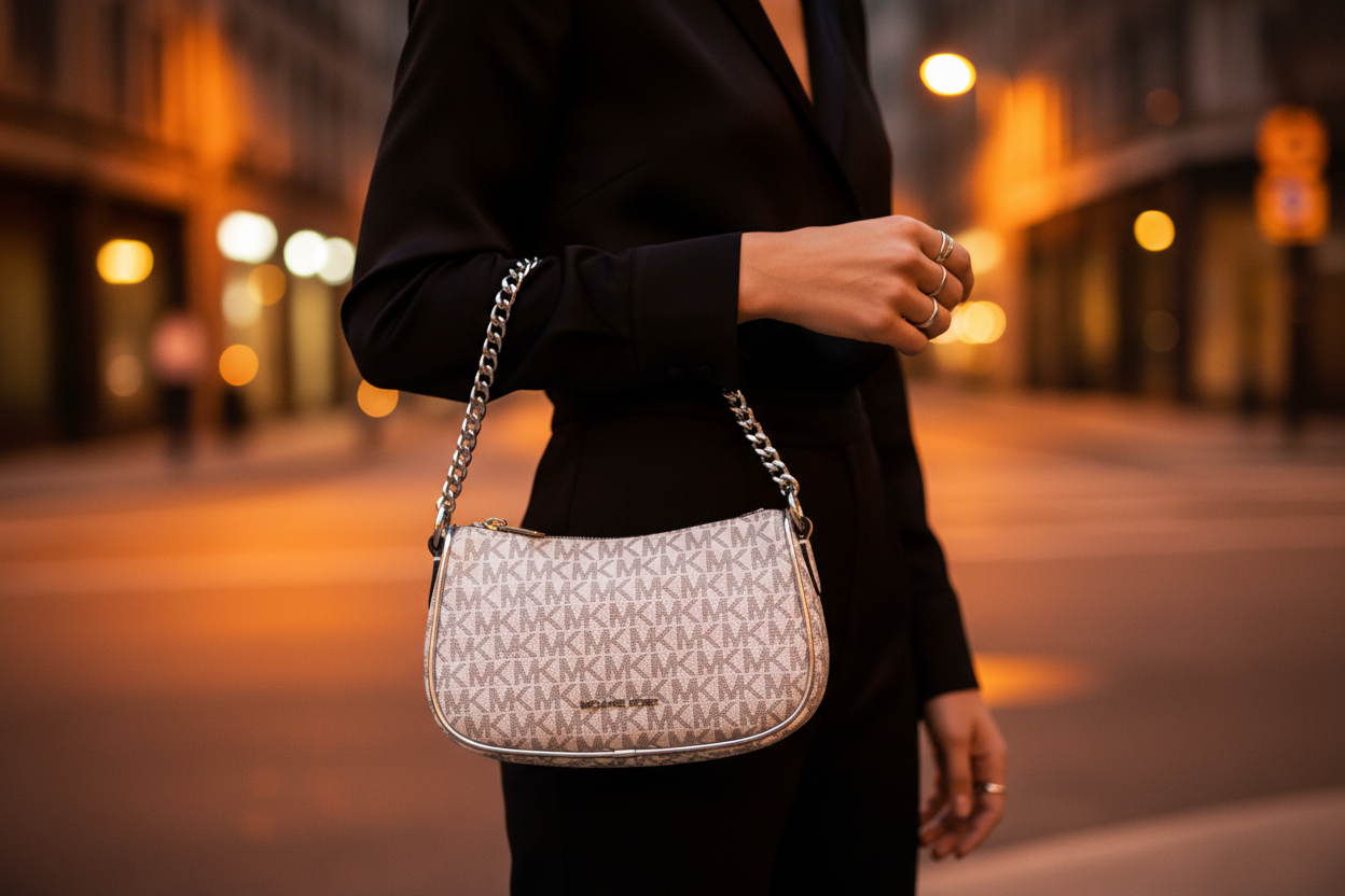 Michael Kors grå tygväska