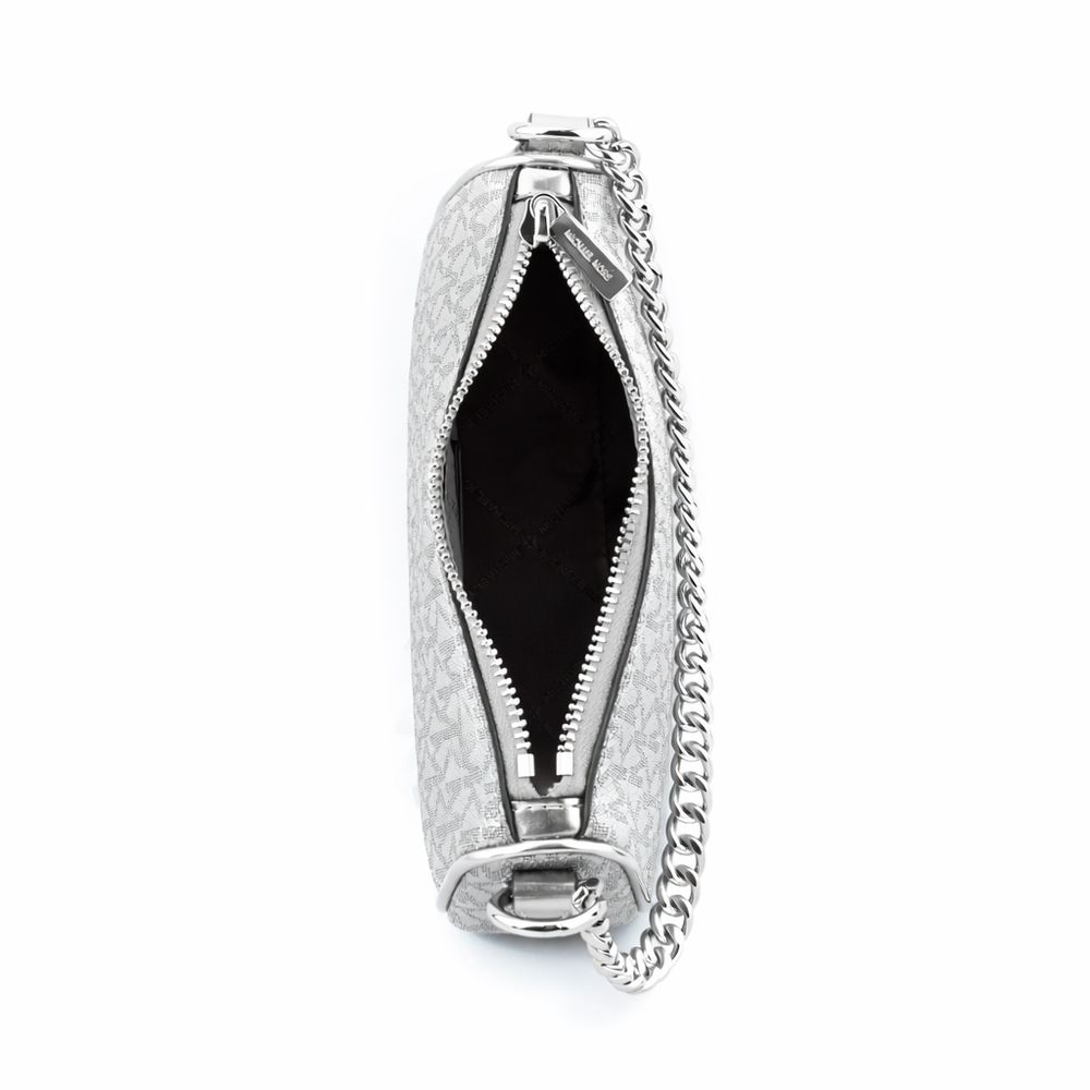 Michael Kors grå canvas axelväska