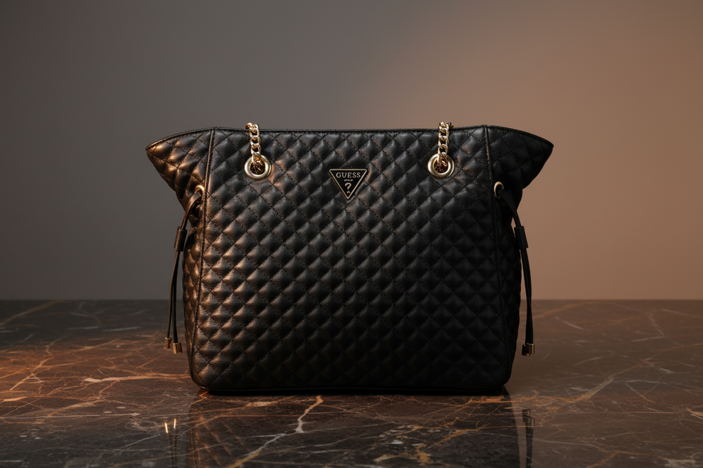 Guess Jeans svart polyuretan damhandväska