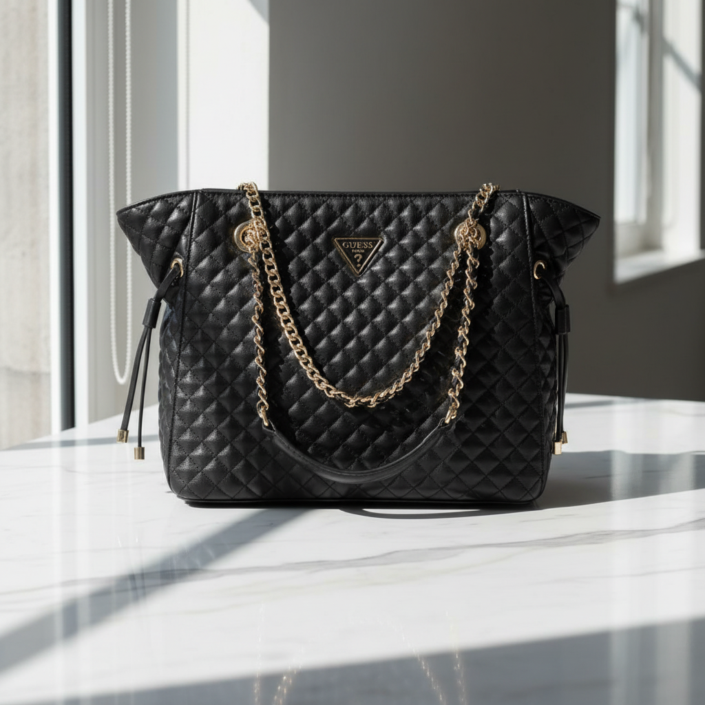 Guess Jeans svart polyuretan damhandväska