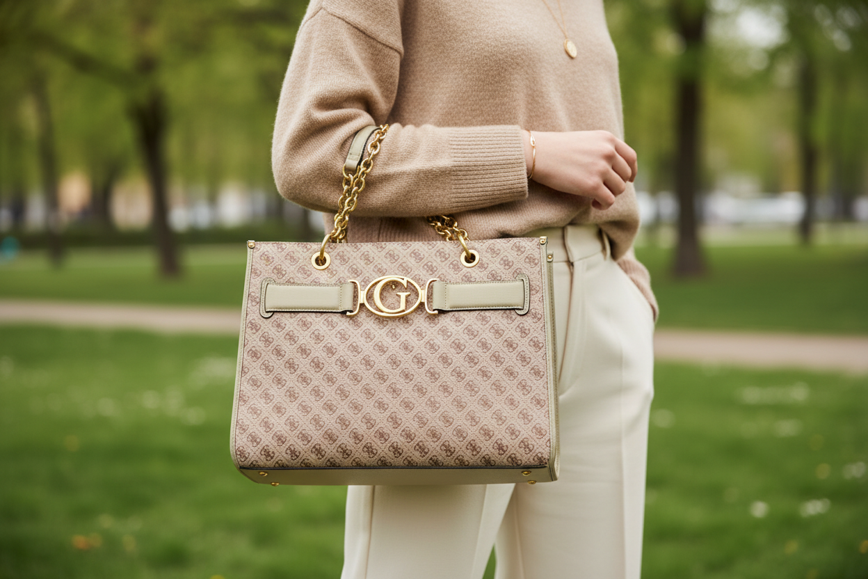 Guess Jeans Verde Damhandväska