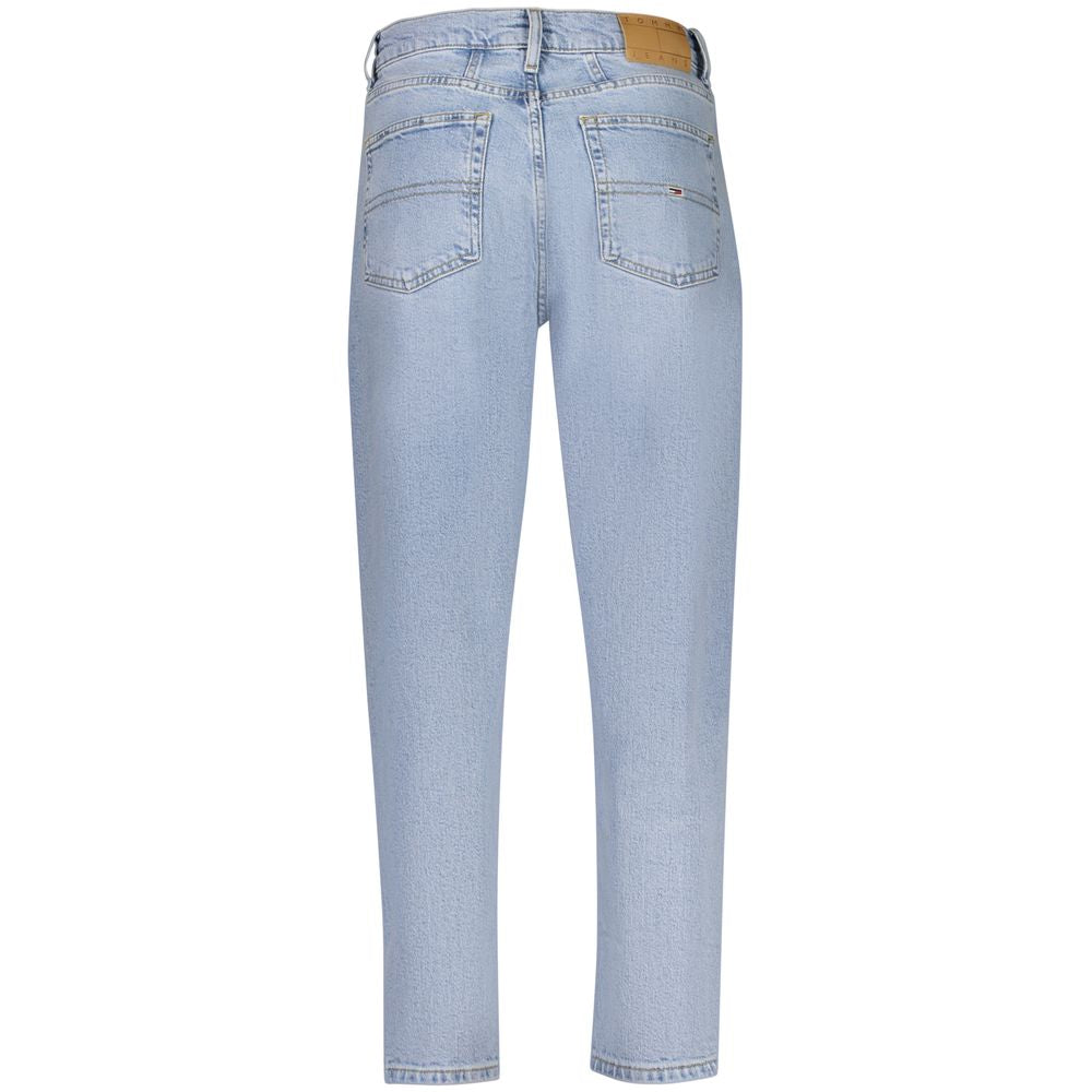 Tommy Hilfiger Azzurro Cotton Damjeans med Hög Midja