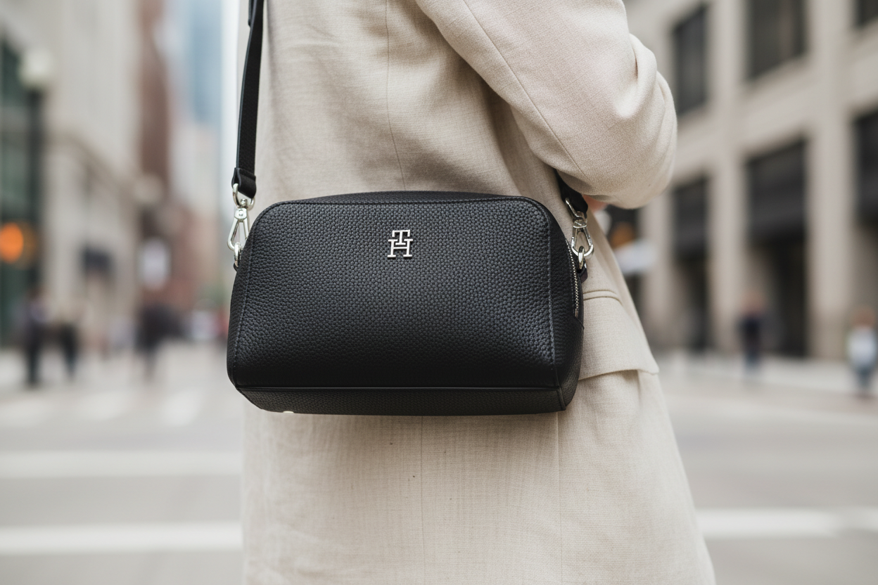 Tommy Hilfiger Nero Poliuretano Dam Axelväska