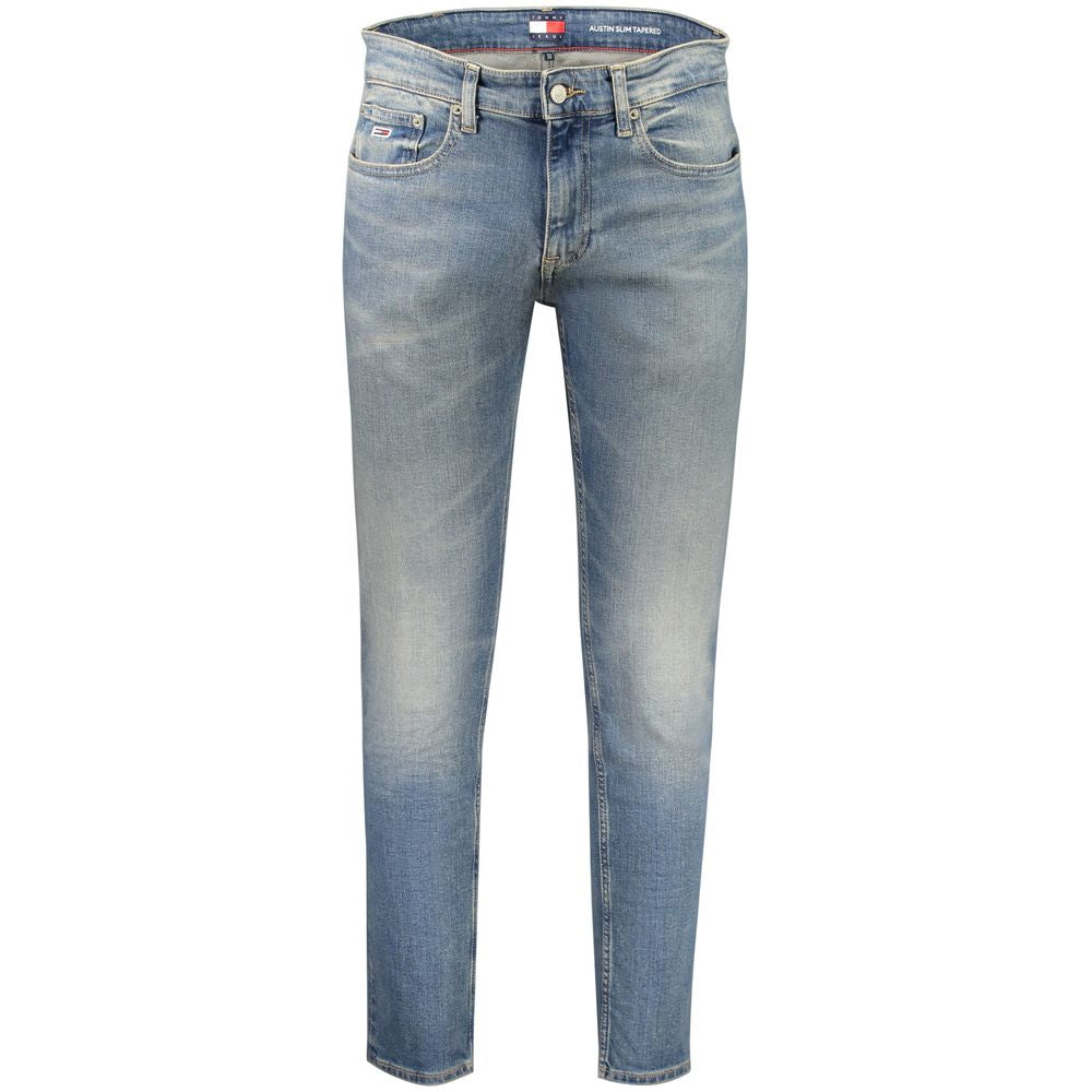 Tommy Hilfiger Blu Cotton Herr Slim Avsmalnande Jeans