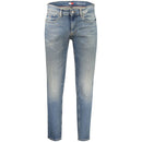 Tommy Hilfiger Blu Cotton Herr Slim Avsmalnande Jeans