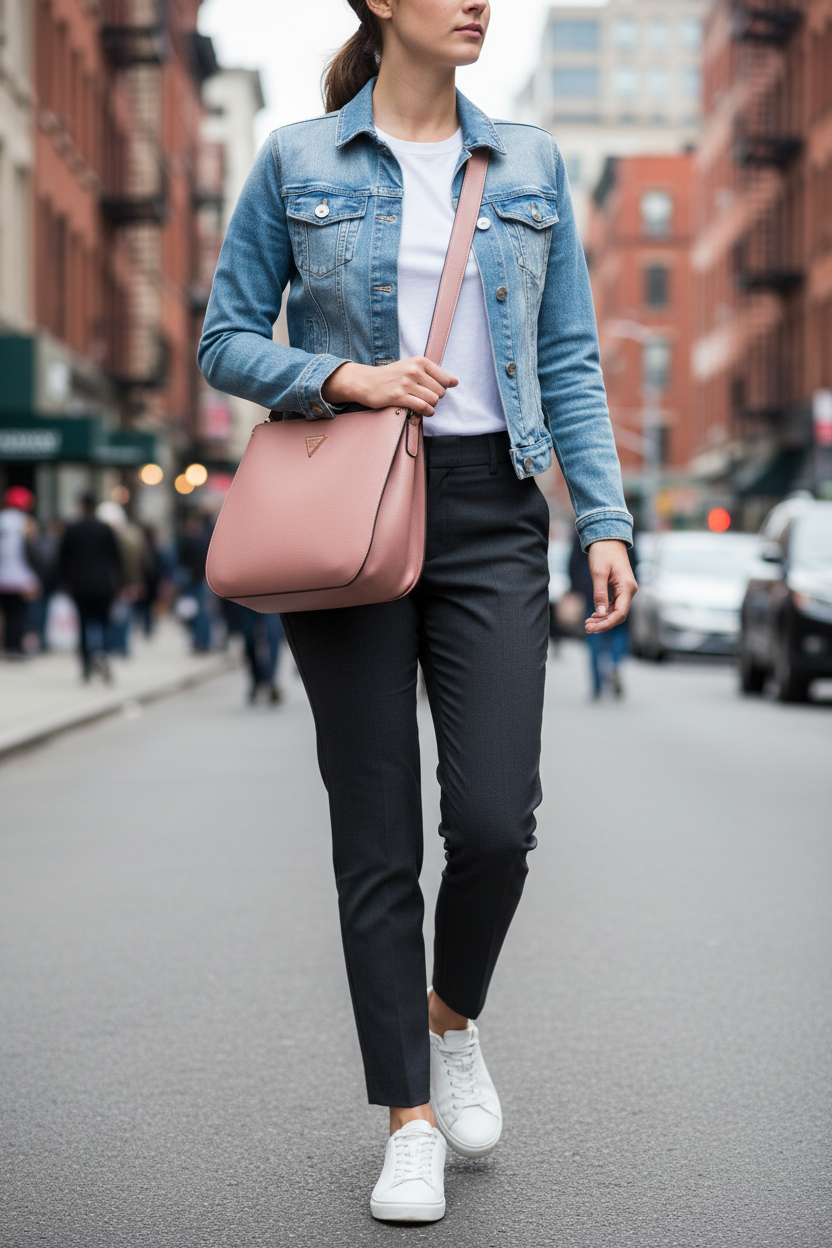 Guess Jeans Rosa Damväska