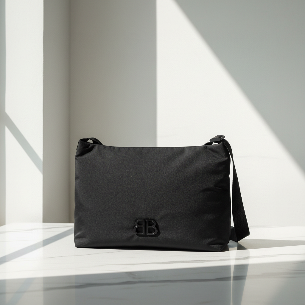 Balenciaga svart tyg axelväska