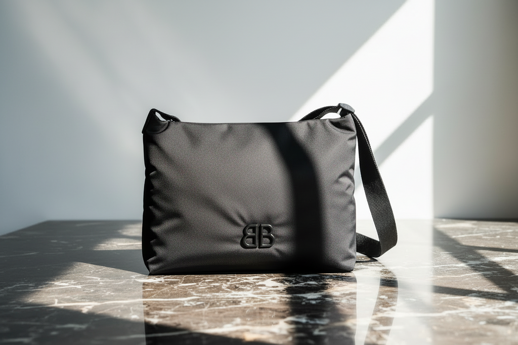 Balenciaga svart tyg axelväska