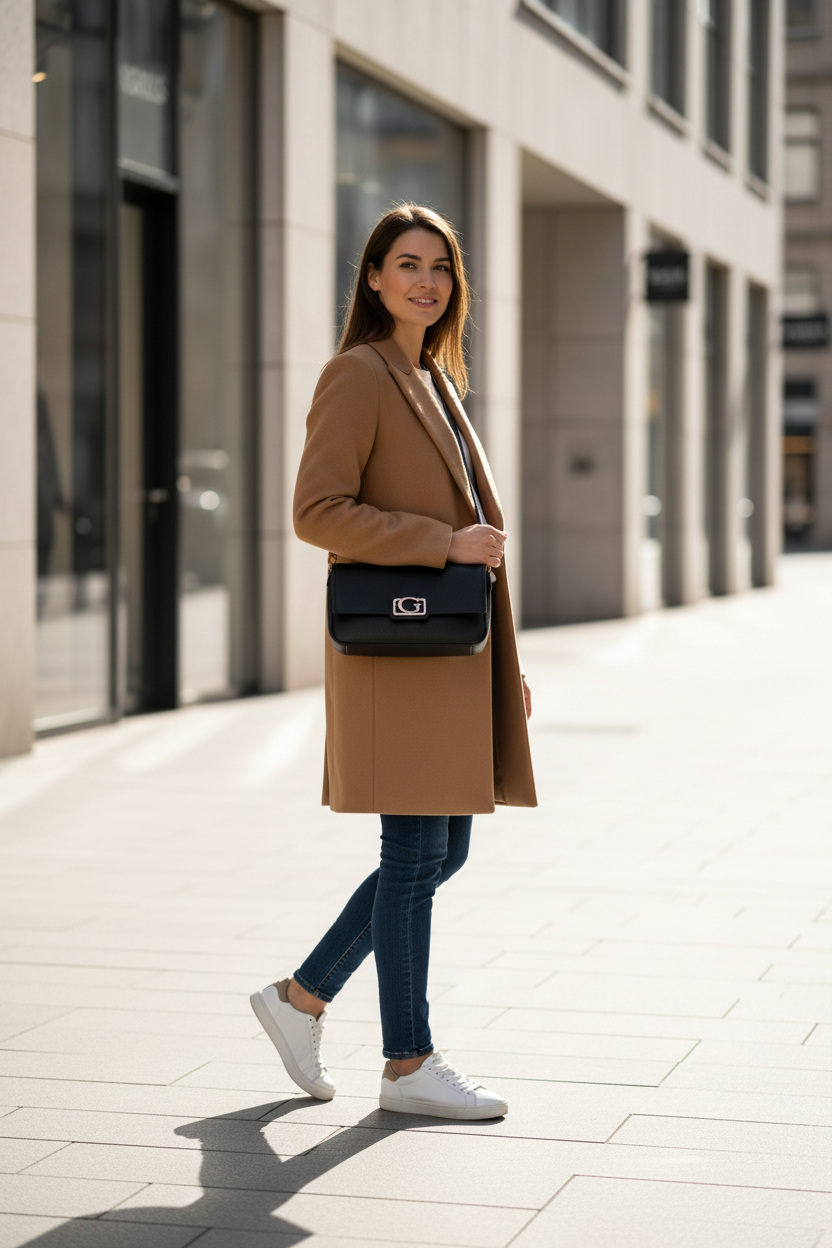 Guess Jeans Nero Poliuretano Damhandväska