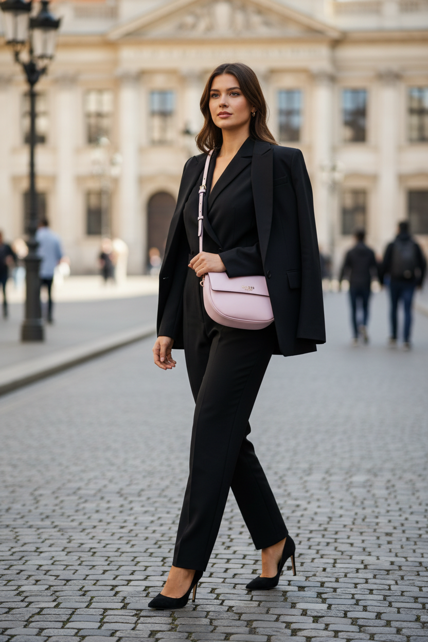 Guess Jeans Rosa Poliuretano Damhandväska