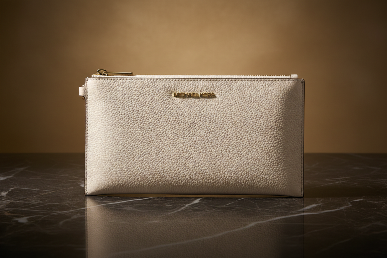 Michael Kors Beige Läderkuvertväska