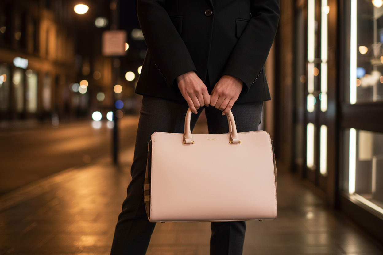 Burberry Rosa Läderväska