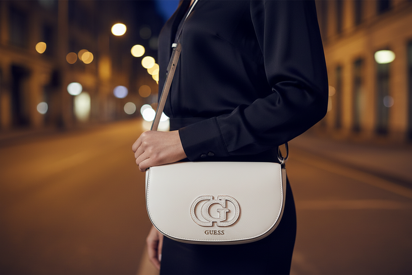 Guess Jeans Bianco Polyuretan Damhandväska