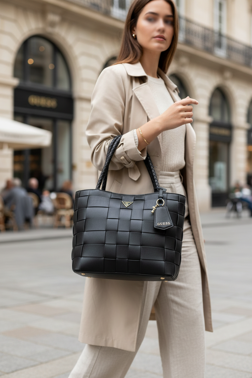 Guess Jeans Nero Damväska