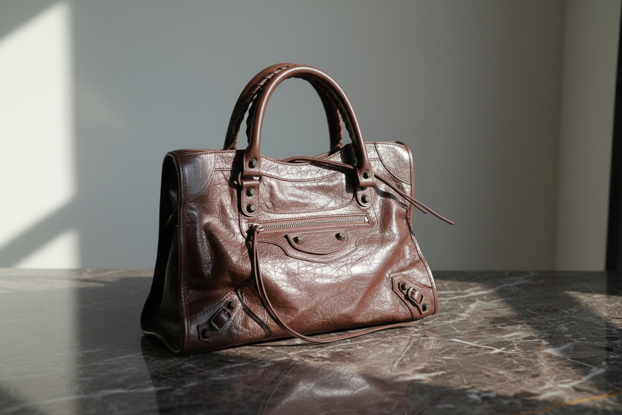 Balenciaga Brunt Kalvskinnsväska Bos Taurus