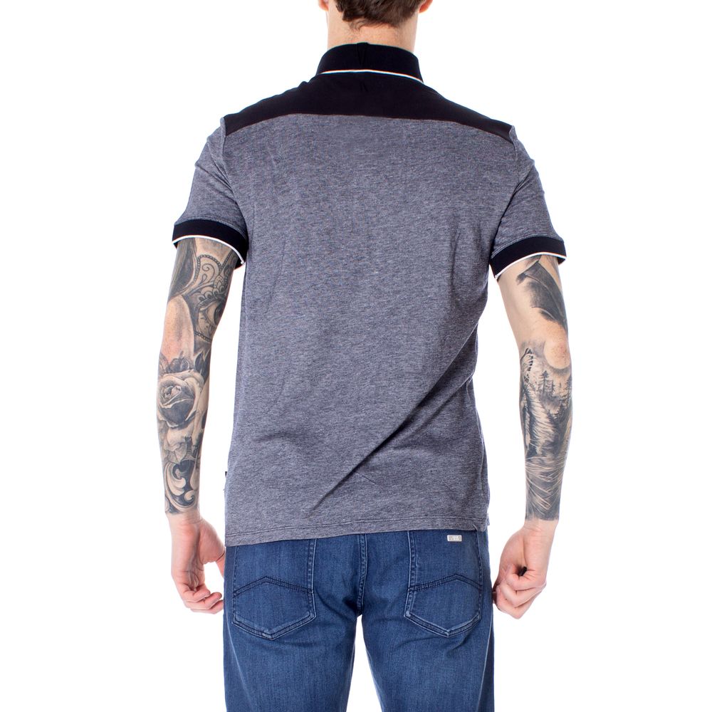 Armani Exchange blå bomullspoloskjorta