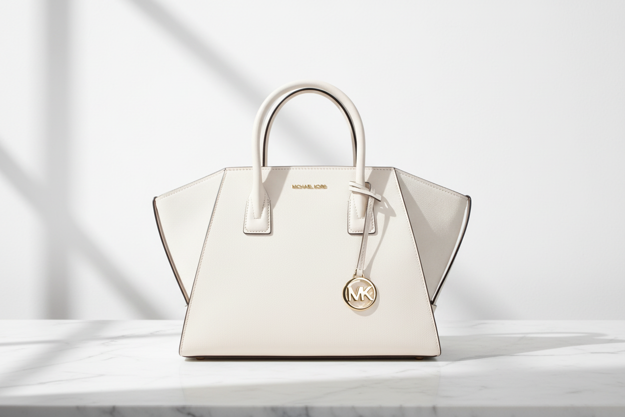 Michael Kors beige läderhandväska