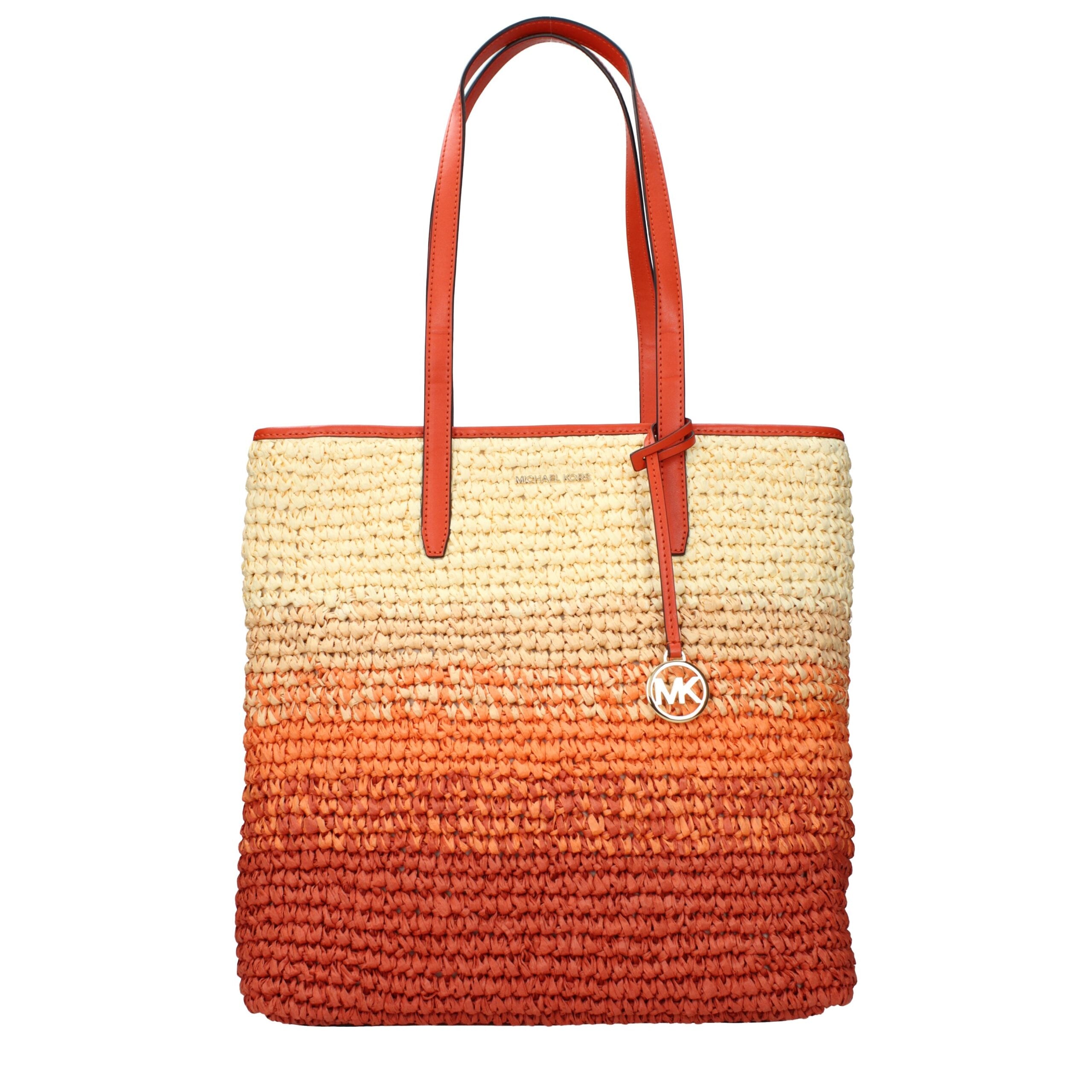 Michael Kors Orange Raffia Axelväska