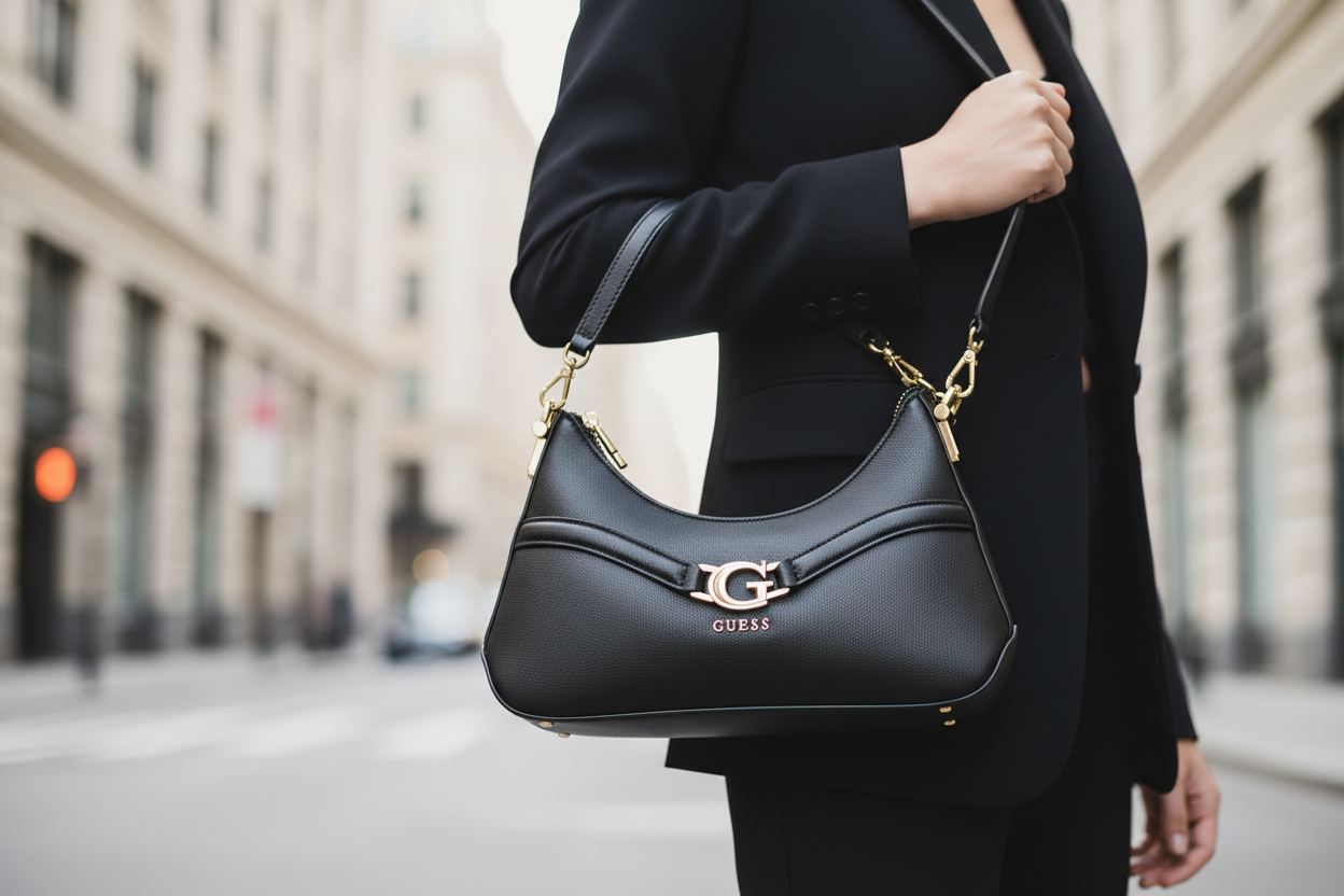 Guess Jeans Nero Poliuretano Dam Axelväska