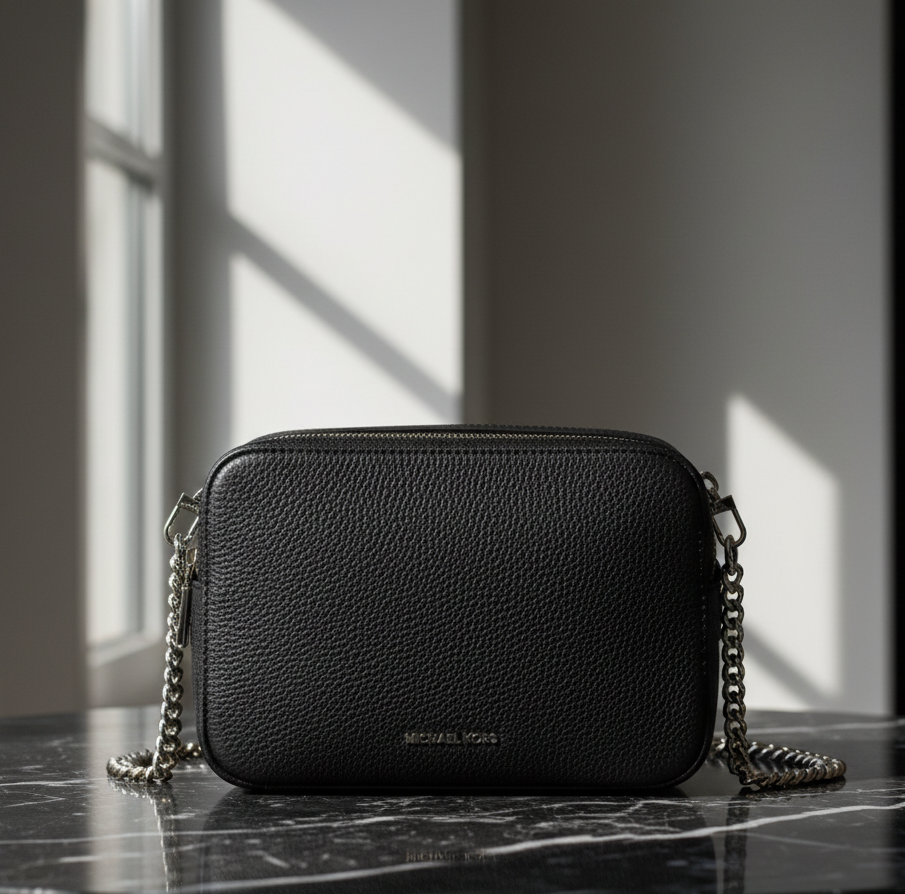 Michael Kors svart kalvläder Bos Taurus axelväska