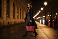 Michael Kors röd tygaxelväska