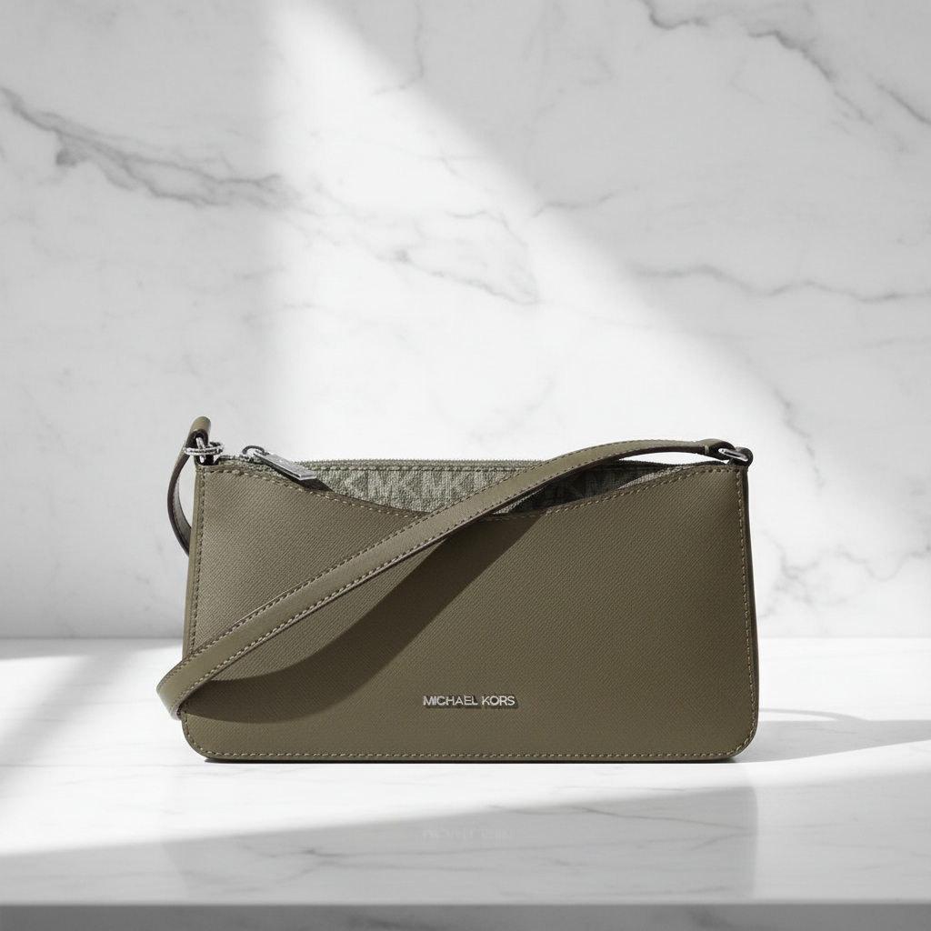 Michael Kors grön tyg axelväska