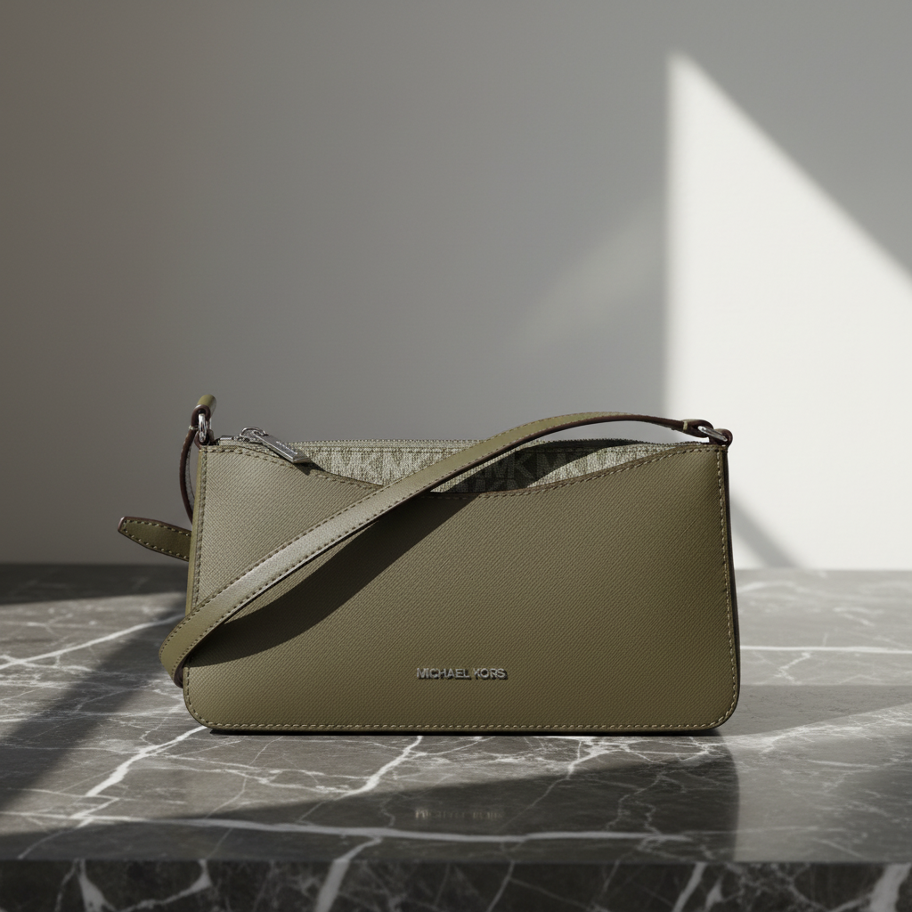 Michael Kors grön tyg axelväska