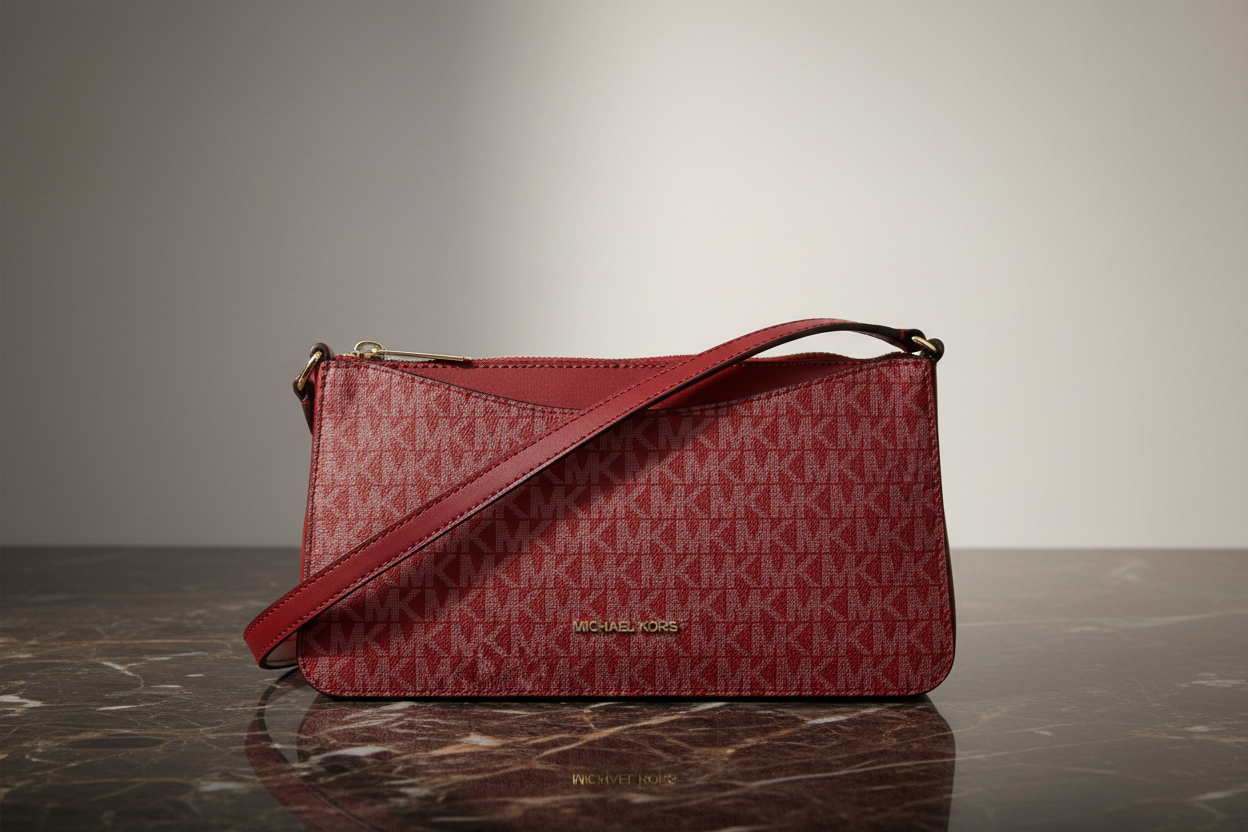 Michael Kors röd tyg axelväska