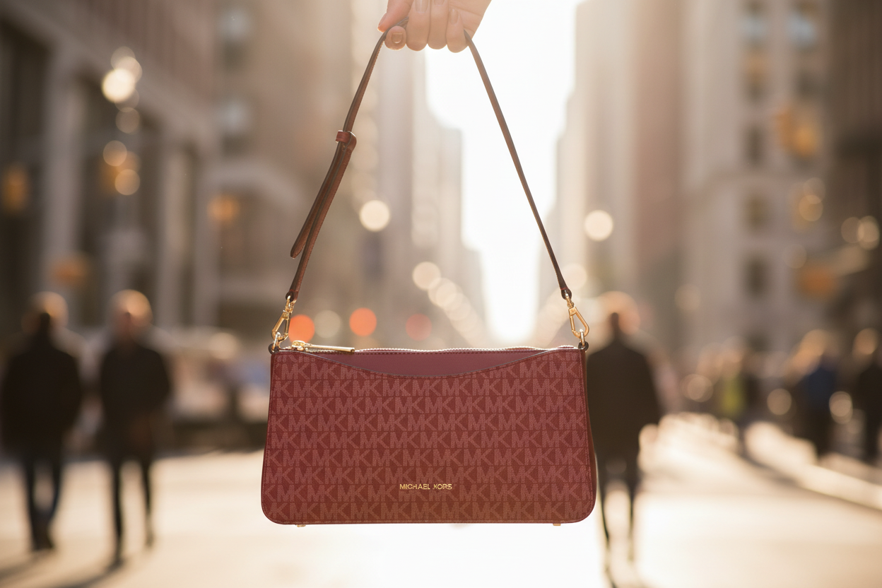 Michael Kors röd tyg axelväska